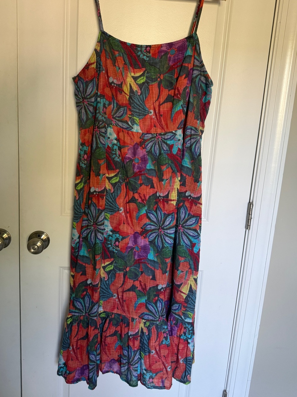 Dizzy Lizzy Women’s 2X Colorful Floral Maxi Dress Smocked Back Boho Cottagecore